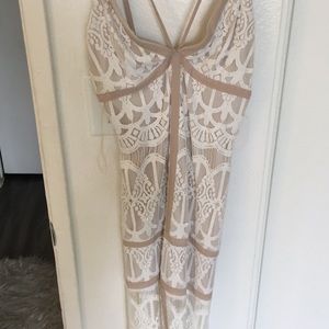 Long white lace dress